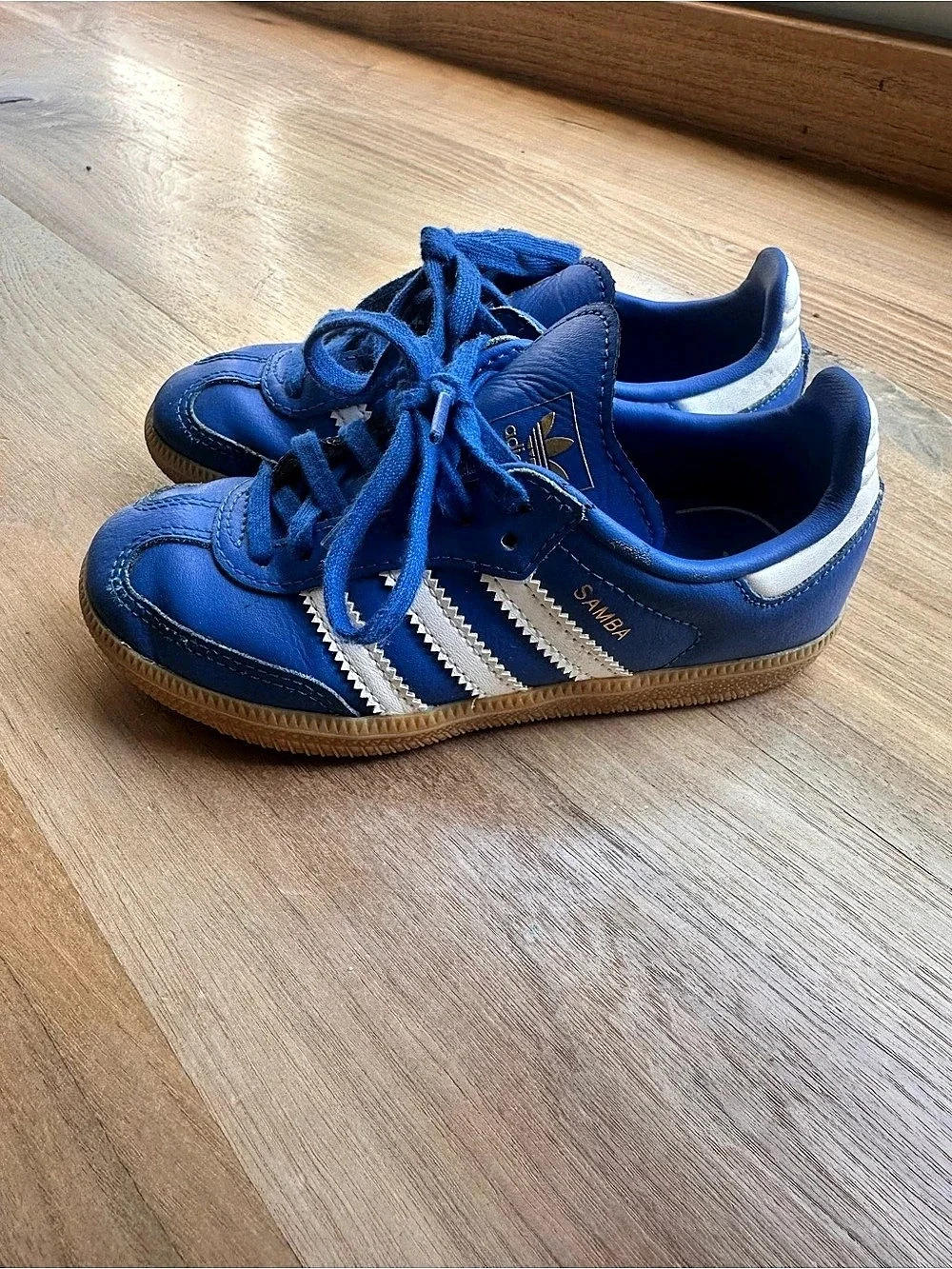 adidas Samba OG Shoes Kids Blue & White US 11